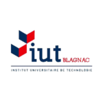 Logo bleu et rouge de l'IUT de Blagnac