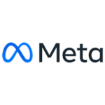 Logo Meta avec un signe inifini bleu suivi de "Meta" écrit en noir