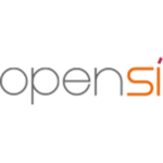 Logo du CRM OpenSi représenté par open écrit en gris et Si écrit en orange